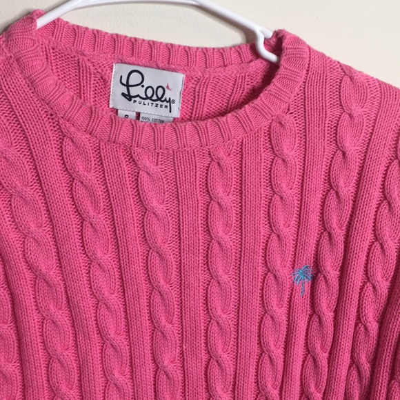 Lily Pulitzer pink cable sweater - Picture 2 of 3